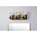Bocage 3 Light 22 inch MB Bath Light Wall Light in Matte Black with Gold